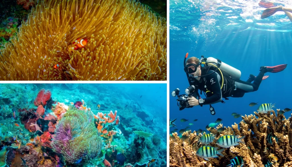 Pristine hard coral garden at Melissa's Garden in the Fam Islands