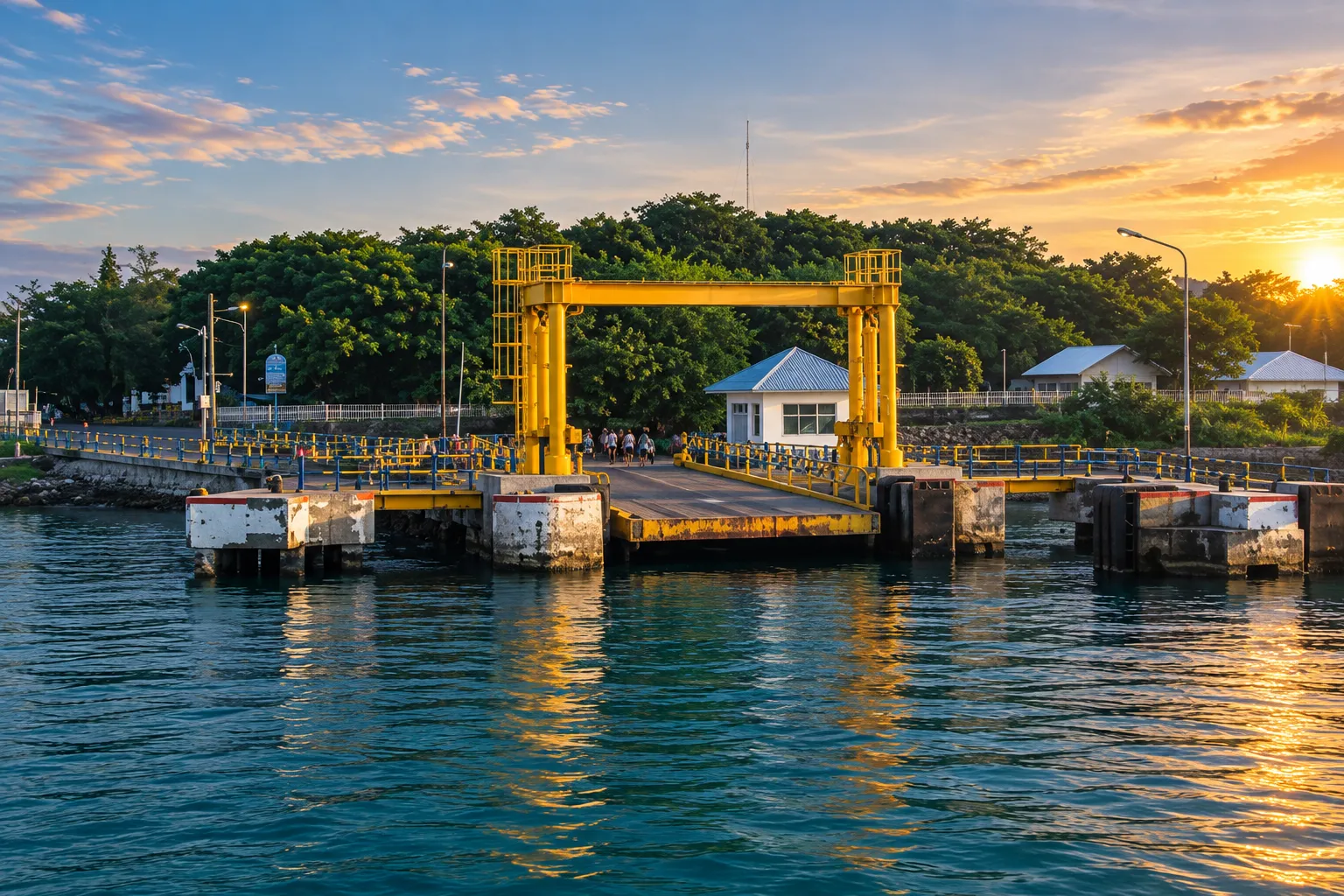 Guests boarding a phinisi at Kayangan Harbour in East Lombok