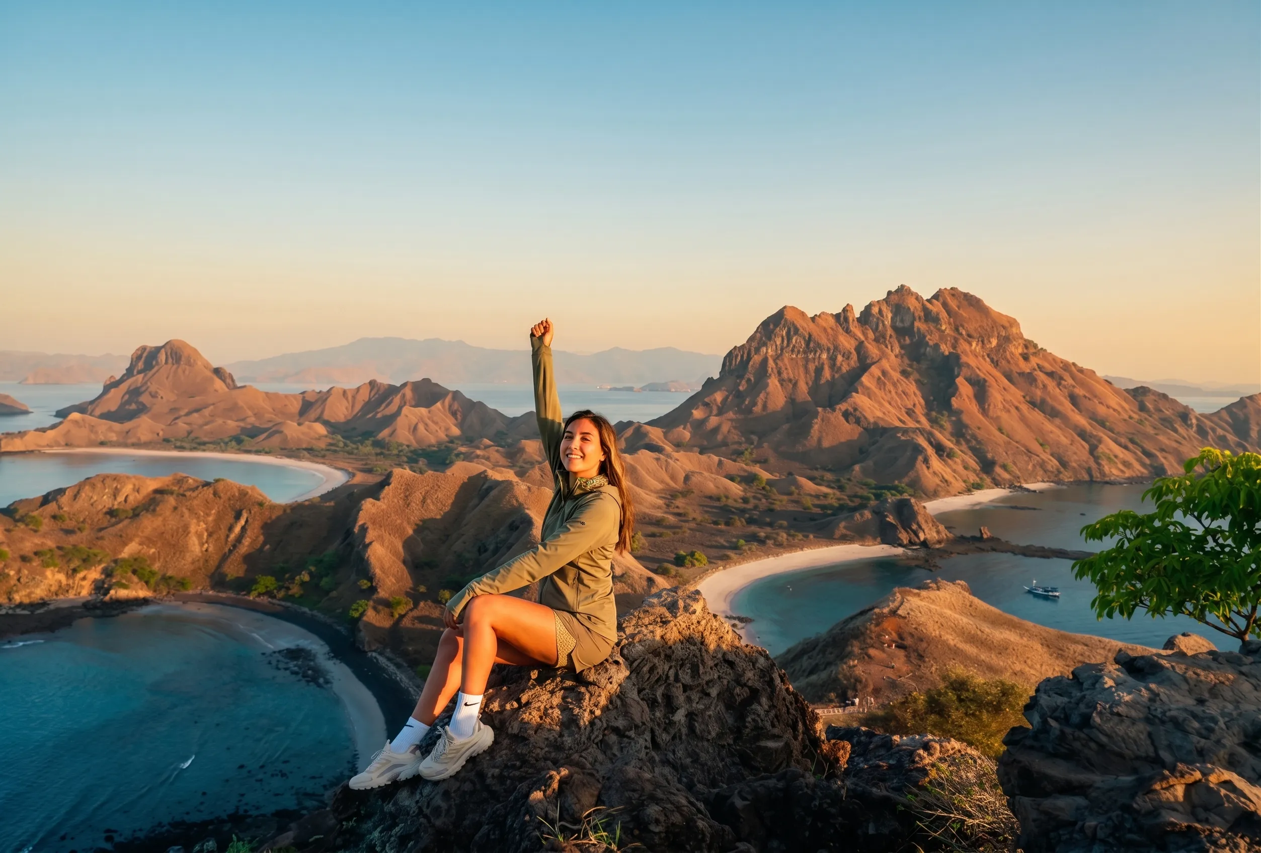 Three bays seen from the Padar Island ridge in Komodo National Park