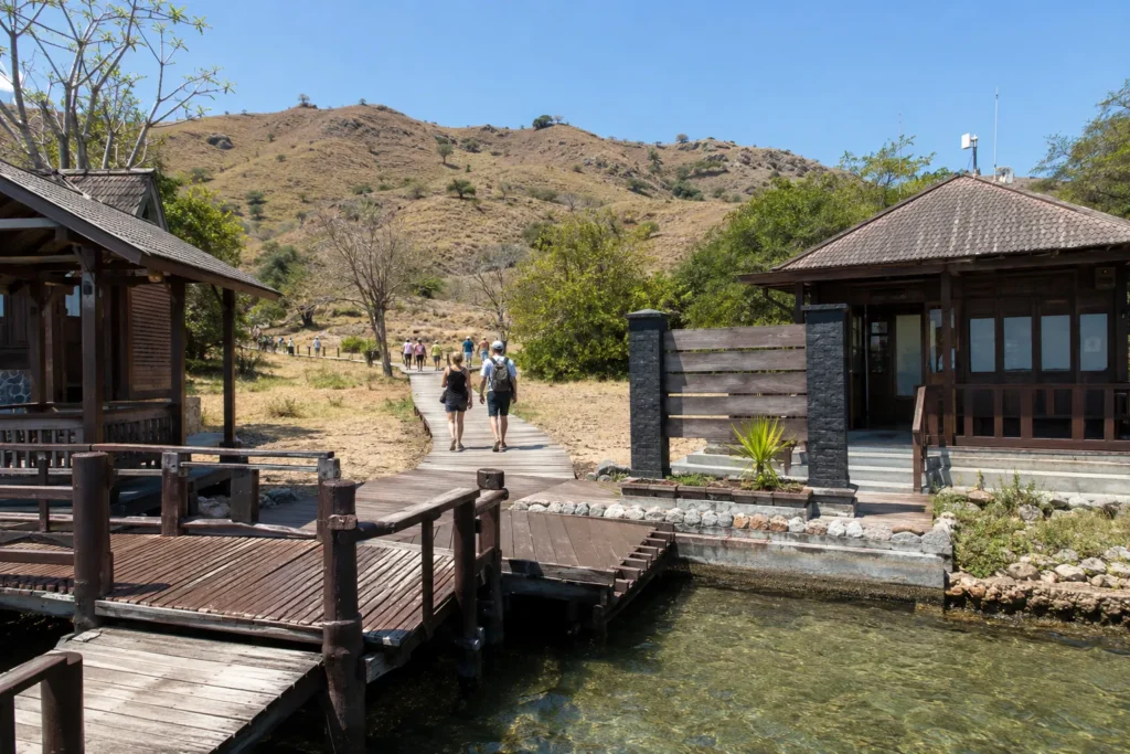 Ranger post and visitor jetty at the entrance to Komodo National Park