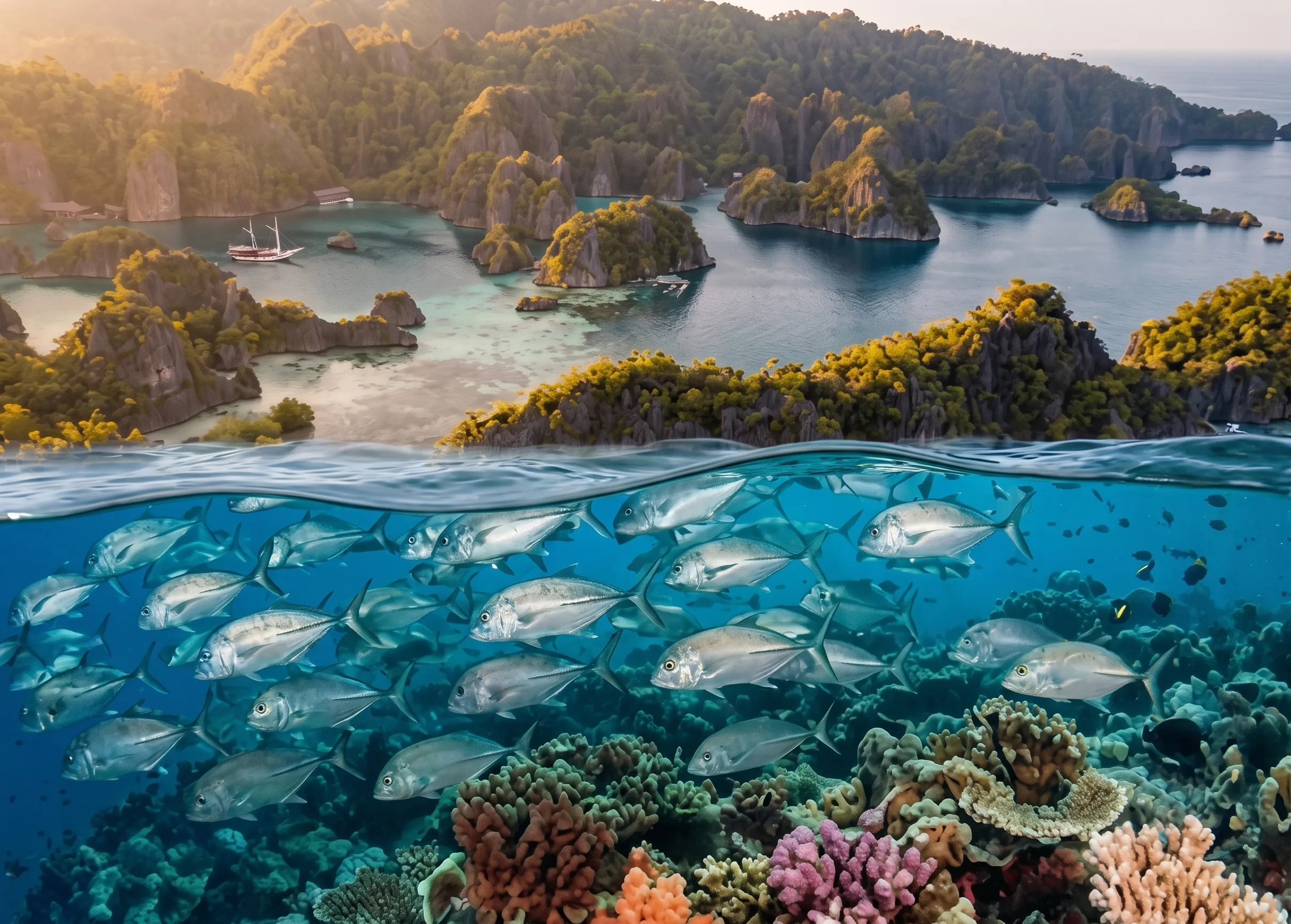 Soft coral wall at boo windows misool seen while snorkeling raja ampat